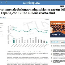 El volumen de fusiones y adquisiciones cae un 60% en Espaa, con 12.163 millones hasta abril